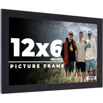 12x6 Frame Black Real Wood Picture Frame Width 0.75 inches | Interior Frame Depth 0.5 inches | Noir