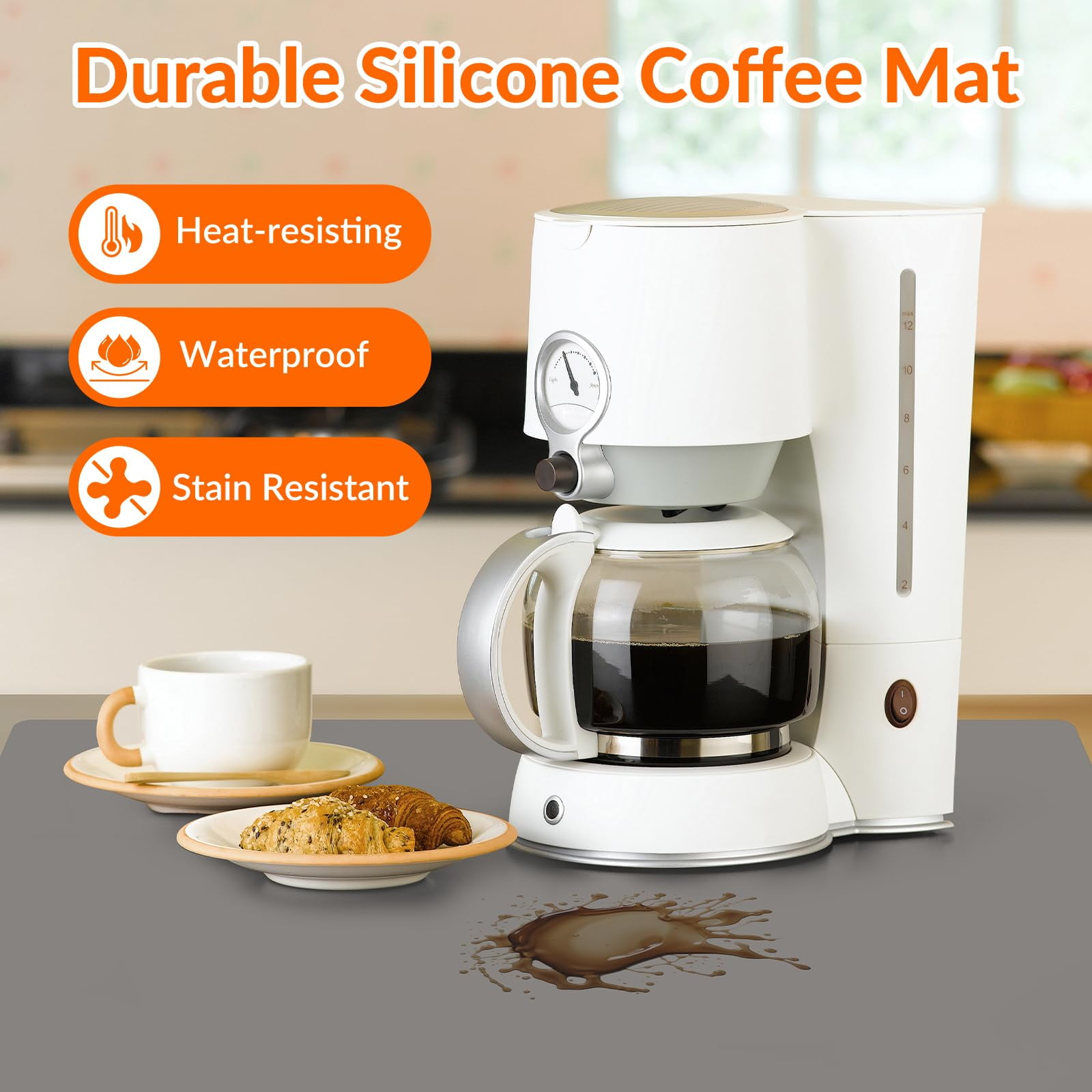 Goldeer Extra Large Silicone Countertop Protector Mat – Heat Resistant, Non-Slip Kitchen Mat for Counter, Desk, Crafts