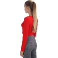 thumbnail image 2 of GHSDFBB Women's Basic Round Neck Long Sleeve Crop Top, 2 of 6