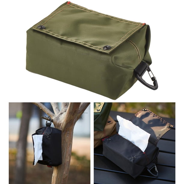 Funda de Caja de Pañuelos DYNWAVEMX de Tela Oxford con Ganchos Decoración Verde