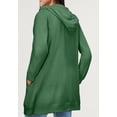 thumbnail image 2 of Ellos Women's Plus Size Long Zip Front Hoodie French Terry Long Oversized Lightweight Jacket, 2 of 2