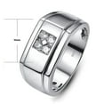 thumbnail image 4 of 10mm Mens Cubic Zirconia Ring 925 Sterling Silver Wedding Engagement Band Round Cut CZ Inlay Size 7-13, 4 of 5