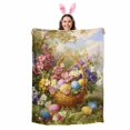 thumbnail image 2 of Throw Blanket Fleece Throw Blanket 50x80in, Spring Easter Flowers Eggs Soft Lightweight Bed Blankets Paintings Style Floral Art Fuzzy Couch Blankets for All Season, 2 of 9