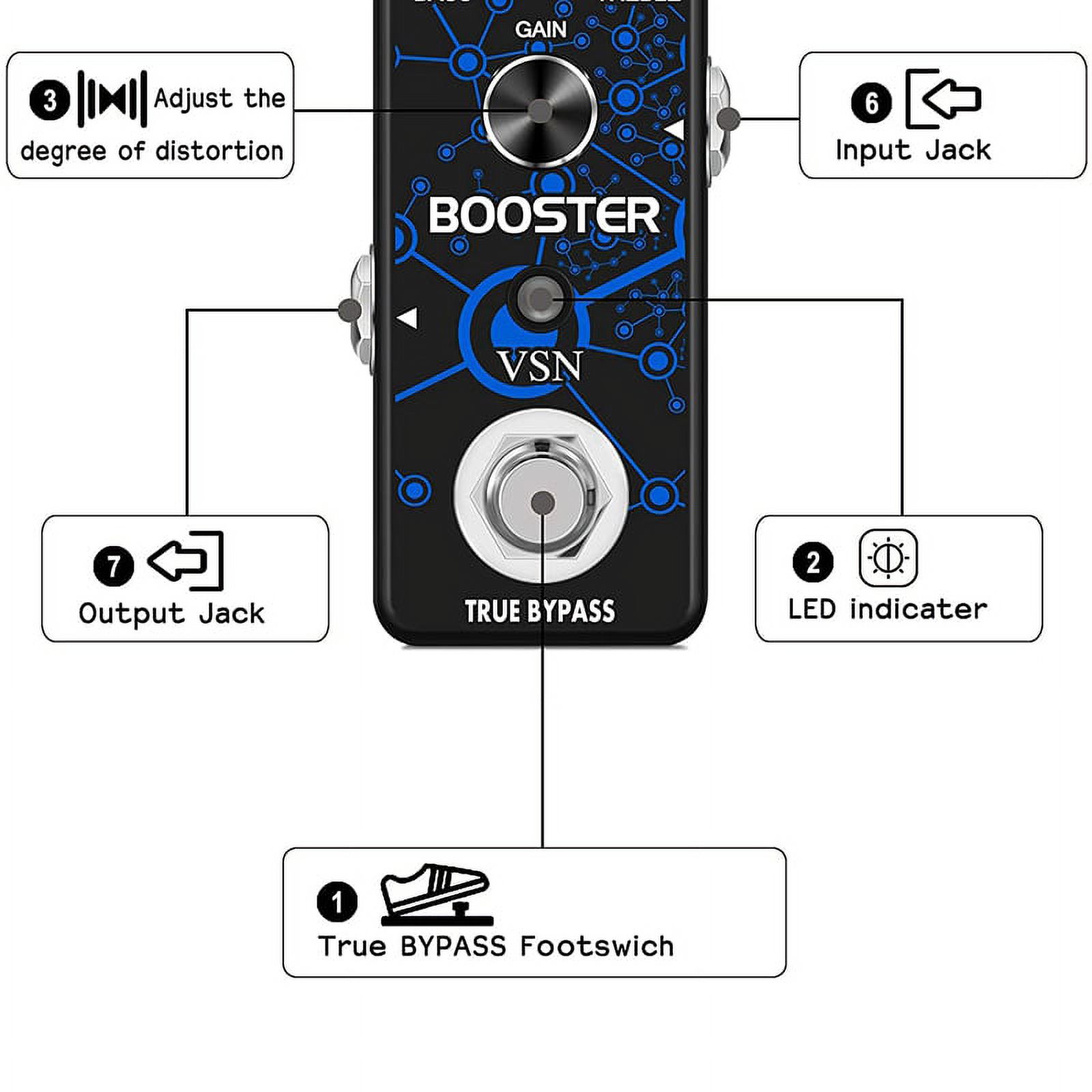 Guitar Booster Effect Pedal Analog Boost Effects Pedals for Electric Guitar Mini Boost Pedals True Bypass