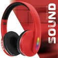 thumbnail image 4 of asxite Over Ear Headphones,Headphones Wireless Bluetooth Headset Subwoofer Bluetooth Mobile Computer Game Music Sports Game Headphones With LED Lights,Red, 4 of 5
