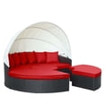 thumbnail image 3 of Lounge Daybed Sofa Bed, Red, Rattan, Wicker, Outdoor Patio Balcony Cafe Bistro Garden Hospitality Restaurant, Modern Contemporary HB34966, 3 of 9