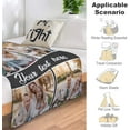 thumbnail image 4 of Custom Blanket Personalized Blanket with Photos Text Gift on Birthday Christmas Customized Picture Throw Blanket for Adult Men Women, 4 of 6