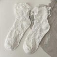 thumbnail image 5 of Calcetines de encaje Lolita blancos para mujer, calcetines de tubo medio, de algodón, estilo japonés, JK B06, 5 of 5