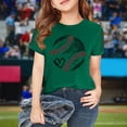 thumbnail image 2 of Kids Girls Baseball Printed Trendy Tees Short Sleeve Crewneck T-Shirts Girls Boys Athletic Shirts Casual Summer Tops, 2 of 6