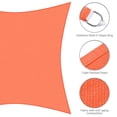 thumbnail image 4 of Yescom 18x18Ft 97% UV Block Square Sun Shade Sail Outdoor Patio Pool Garden Yard Lawn Carport Awning Bright Orange, 4 of 10