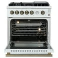 thumbnail image 2 of Giovanni 30-inch Gas Range White & Antique Brass Design, 5 Burners 67,000 BTU, 4.32 cu.ft. Convection Oven, 2 of 5