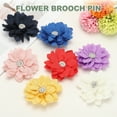 thumbnail image 5 of Uxcell 3.54 x 3.54 inch Flower Brooch Pin Hair Flower Clips Floral Brooch Fabric Handmade Hairpin Yellow, 5 of 7