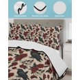 thumbnail image 4 of White Skull Halloween Full Size Down Alternative Comforter, Lightweight Comforter Quilt Bedding Set with Pillow Shams Red Roses Birds Vintage Skeleton All Seasons Bed Comforter Duvet Insert 78"x90", 4 of 7
