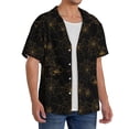 thumbnail image 2 of KLL Gold Spiders And Cobwebs Print Men's Shirt Short Sleeve Button Down Summer Cuba Beach Shirts- XX-Large, 2 of 5