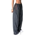 thumbnail image 3 of Franhais Women Casual Pants, Drawstring Elastic Waist Contrast Color Trousers with Pockets for Daily Street, 3 of 9