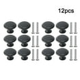 thumbnail image 1 of MYG for Stainless Steel Door Knobs Cabinet Handles 12 Pcs Set - Contemporary Design Cupboard Drawer Kitchen Hardware with Mounting Screws - Easy Install Black 28x22mm, 1 of 10