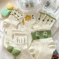 thumbnail image 2 of 5 Pair Cute Women's Cottagecore Lace Ruffle Ankle Socks - Cable Knit Cotton Coquette Aesthetic Socks, 2 of 7