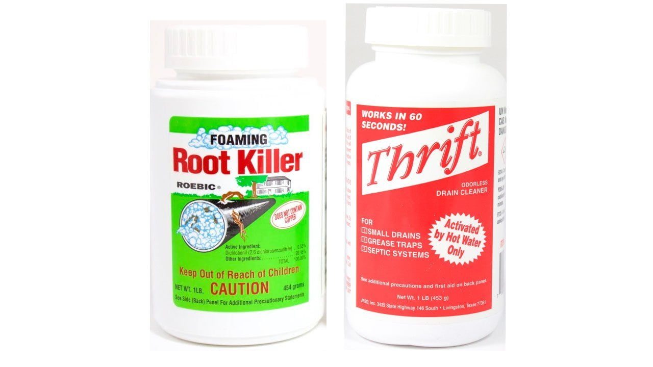 Thrift T100 Drain Cleaner & Roebic Foaming Root Killer