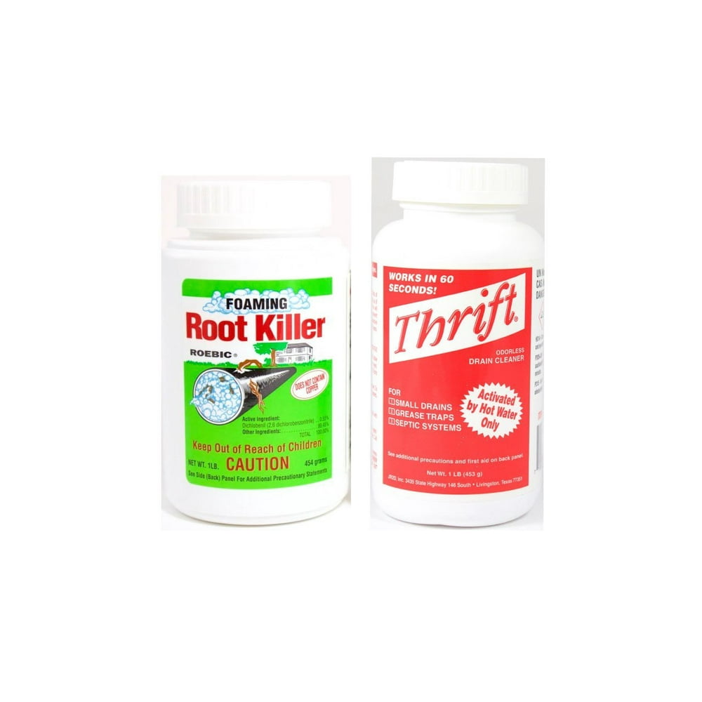 Thrift T100 Drain Cleaner & Roebic Foaming Root Killer