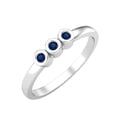 thumbnail image 2 of Tiny Round Shape Blue Sapphire Stackable Women Ring 925 Sterling Silver Delicate Jewelry, 2 of 3