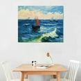 thumbnail image 2 of Chilfamy Sailing Ocean Canvas Prints Wall Art 20x16in for Living Room Bedroom 20x16in, 2 of 3