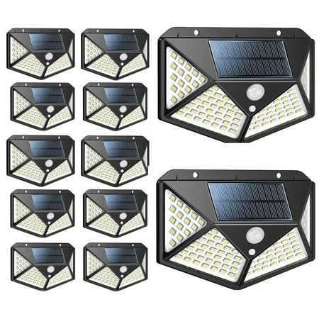 

Solar Motion Lights Outdoor 100 LED Motion Sensor Security Light Waterproof Solar Powered Fence Wall Lights for Patio Deck Yard Garden(12 Pack)
