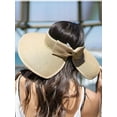 thumbnail image 5 of Sombreros de sol para mujer Sombrero de ala ancha para mujer de moda Sombrero de visera de paja enrollable, 5 of 5