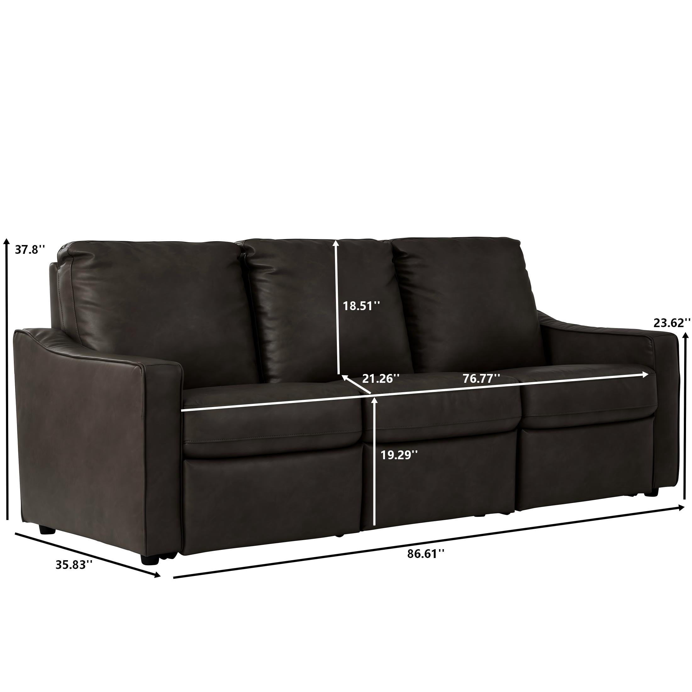 Better Homes & Gardens Allen 77" Powered Reclining Sofa, Dark Espresso Faux Leather