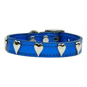 Mirage Pet Products 83-14 18BLM Metallic Heart Leather Blue MTL 18