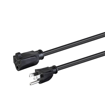 Monoprice Extension Cord - 3 Feet - Black | NEMA 5-15P to NEMA 5-15R, 14AWG, 15A, SJT, 120V