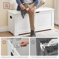 thumbnail image 3 of VASAGLE Banco Zapatero, Mueble de Zapatos, 2 Bisagras de Seguridad, 40 x 100 x 46 cm, Pasillo, Dormitorio, Salón, Blanco Nube, 3 of 5