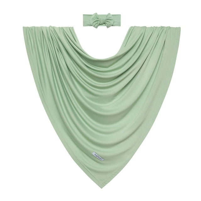 Set de manta y diadema Posh Peanut Baby Girl Sage