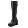 thumbnail image 3 of Women's Extra Wide Calf Knee High Boots True Wide Width Platform Chunky Heeled Gogo Boots Rounded Toe Block Heel Tall Boot for Women., 3 of 7