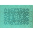 thumbnail image 1 of Ahgly Company Machine Washable Indoor Rectangle Oriental Turquoise Blue Industrial Area Rugs, 2' x 3', 1 of 4