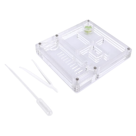 Yajisi Transparent Acrylic Ant Breeding Box, 6-Chamber Formicarium with Humidity Control, Ant Nest Habitat for Observation (16x11x4cm)