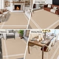 thumbnail image 5 of Pure Light Khaki Area Rug 5x8 FT, Non Slip Bedroom Throw Carpet, Simple Solid Color Washable Soft Floor Carpet Non-Shedding Rug for Living Room Nursery Dorm Office, 5 of 9