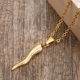 thumbnail image 5 of VnoxItalian Horn Necklace for Women, Gold Horn Necklace Stainless Steel, Cornicello Necklace for Men, 5 of 8
