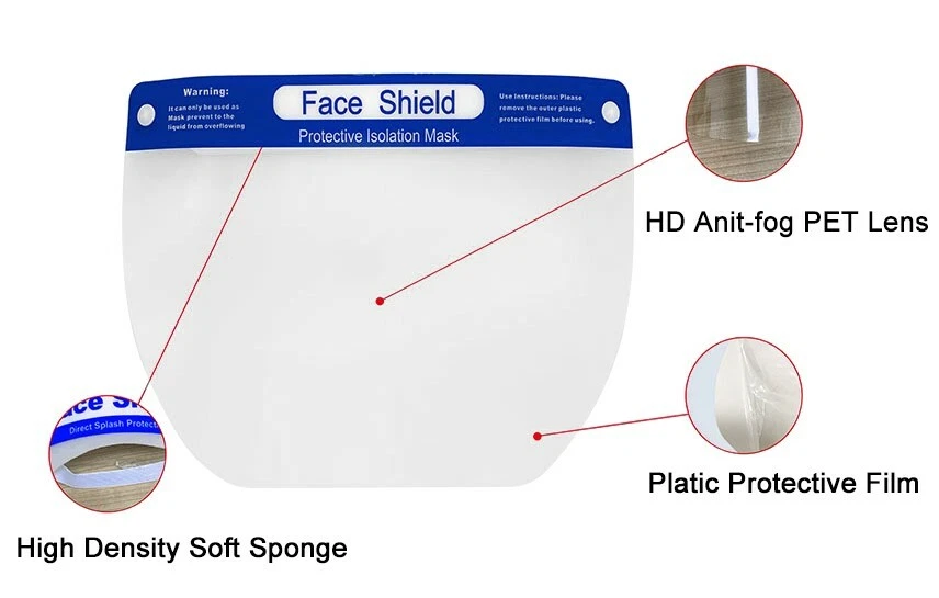 CRESTIN- 10 Pcs Safety Face Shield Anti-Splash Reusable Washable Protection Cover