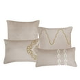 thumbnail image 3 of 7-Pieces Mahalia Gold Ornate and Taupe Comforter Set King Size, 3 of 7