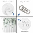 thumbnail image 3 of Eucalyptus Leaf Sage Green Shower Curtain Set - Extra Long 72" x 96" Washable Bathtub Curtain with 12 Hooks, Spring Weeping Leaves Botanical Waterproof Fabric Shower Curtains for Bathroom/Bathtub, 3 of 6