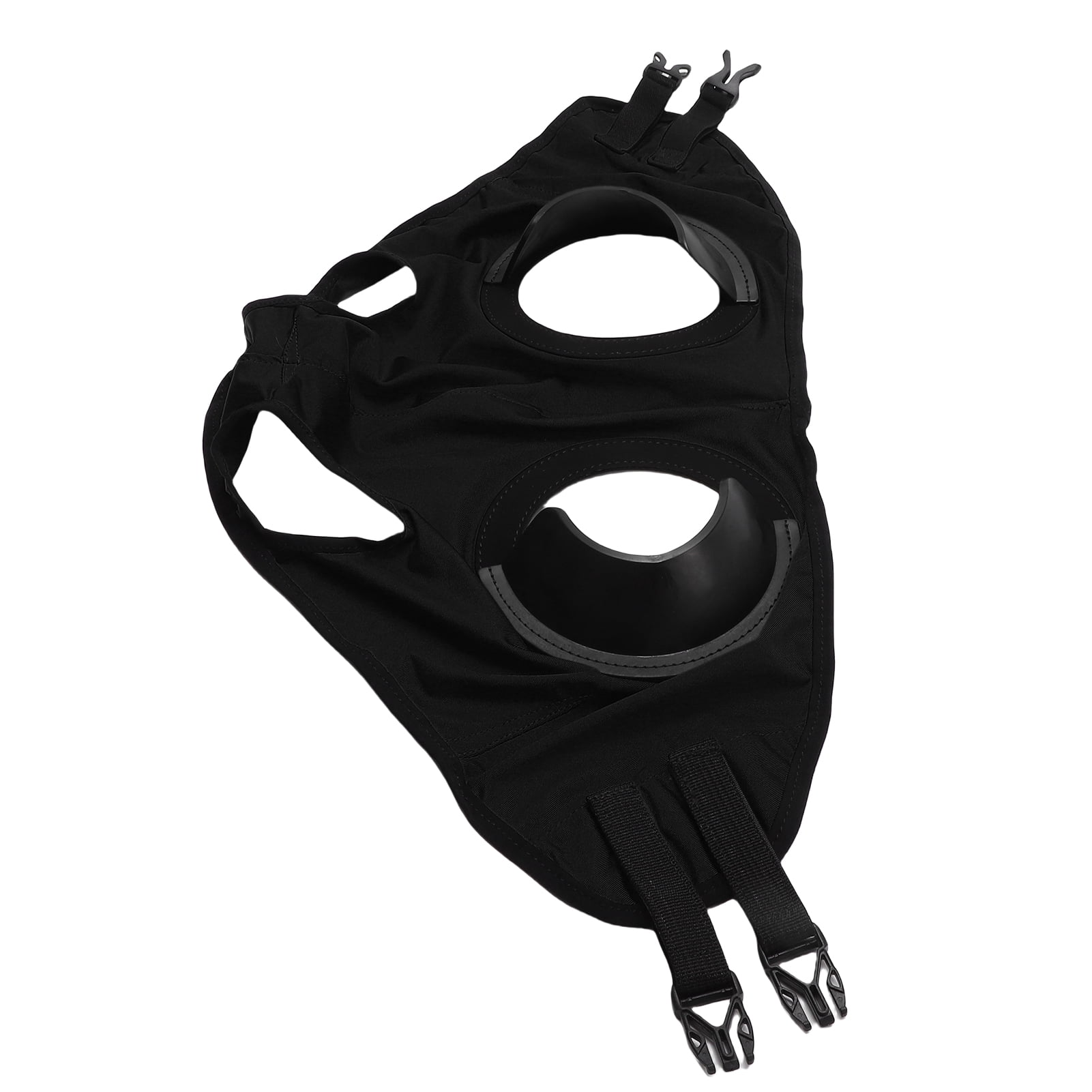 BIMZUC Horse Eye Cover PU Leather Sand Proof Breathable Racing Goggles Blinder Hood for Equestrian, Black (11.02 inches / 28.00 cm)