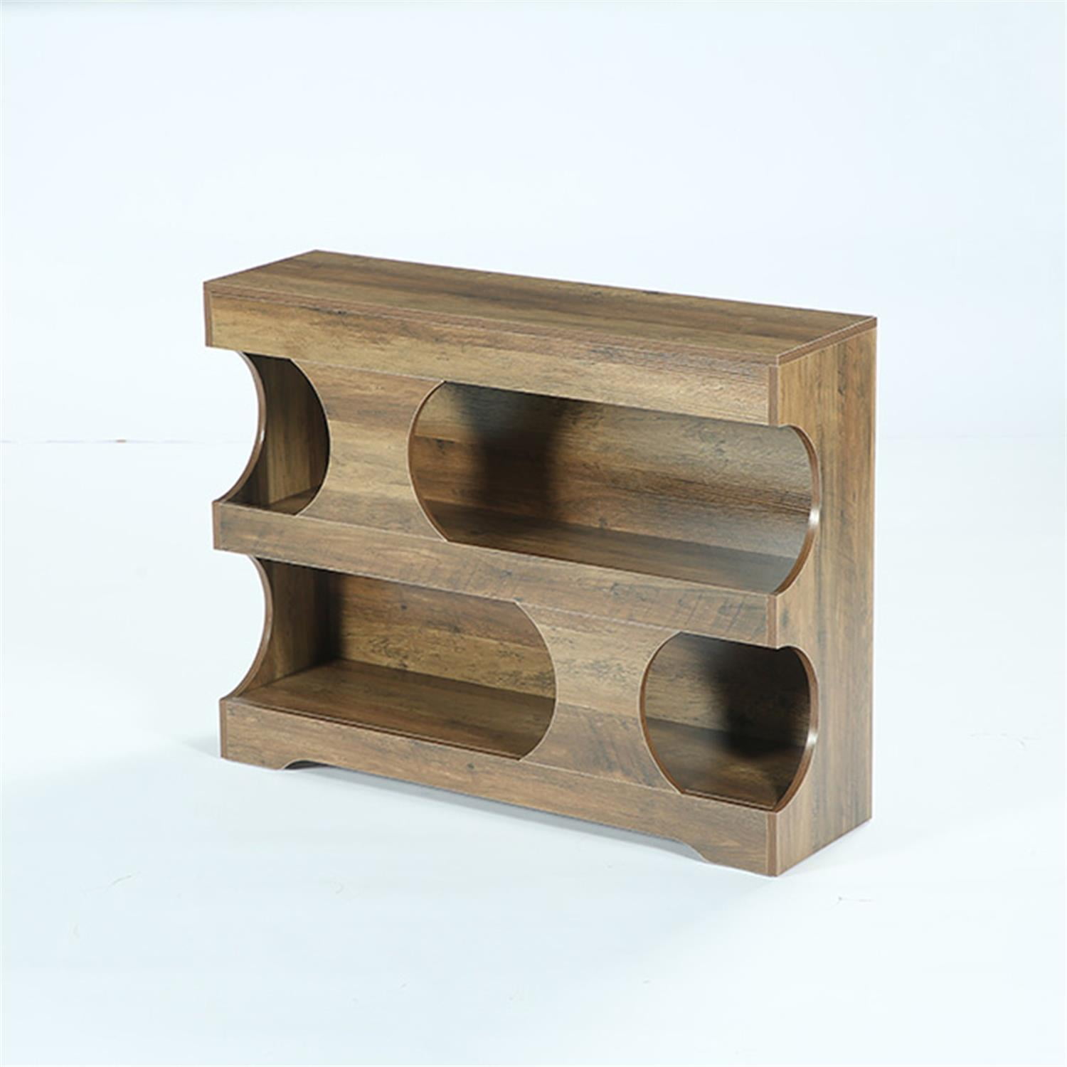 Demi Bonn 41" Console Table, Farmhouse Entryway Table Sofa Table with 3-Tier Shelves for Hallway, Bedroom, Living Room, Brown