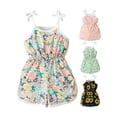 thumbnail image 3 of Gupgi Barboteuse Fleurie pour Tout-Petites Filles, Été, à Nouer, Sans Manches, Combinaison Courte, 1T-5T, Barboteuse à Bretelles pour Enfant, 3 of 8