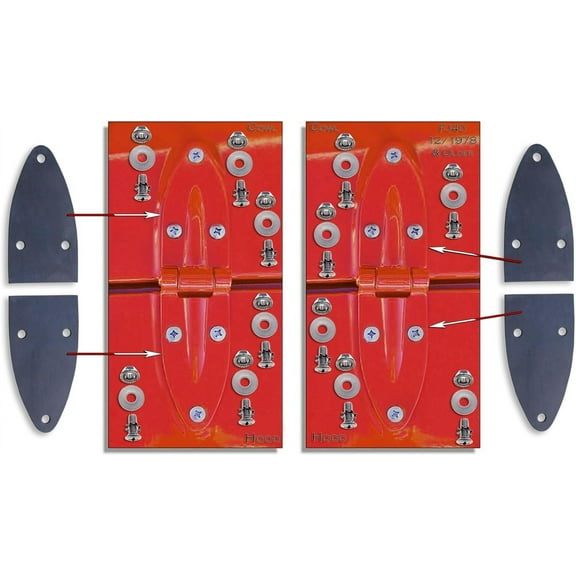 FJ40 Land Cruiser Rubber Hood Cowl Hinge Gasket and Bolt Kit 12/78 & Older