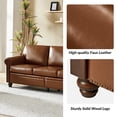 thumbnail image 4 of 81" Vegan Leather Sofa 3-Seater Couch With Wooden Decoration Rolled Arms, Camel, 4 of 9