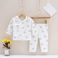 thumbnail image 2 of Gubotare Toddler Girl Pajamas Set Baby Girl Pajamas Toddler Bottom Pjs Nightgown Outfit 3 6 Months (White,3-6 Months), 2 of 7