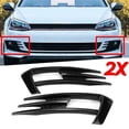 thumbnail image 2 of 4x for Golf 7 MK7 2013-2017 Gloss Black Car Bumper Fog Light Grille Cover Trim, 2 of 5