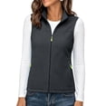thumbnail image 6 of Fleece Jacket Women Nelozsy Women's Rocking Velvetsleeveless Full Zippered Velvet Top With Zipper Pocket Outdoor Warm Shoulder Dark Gray M, 6 of 6