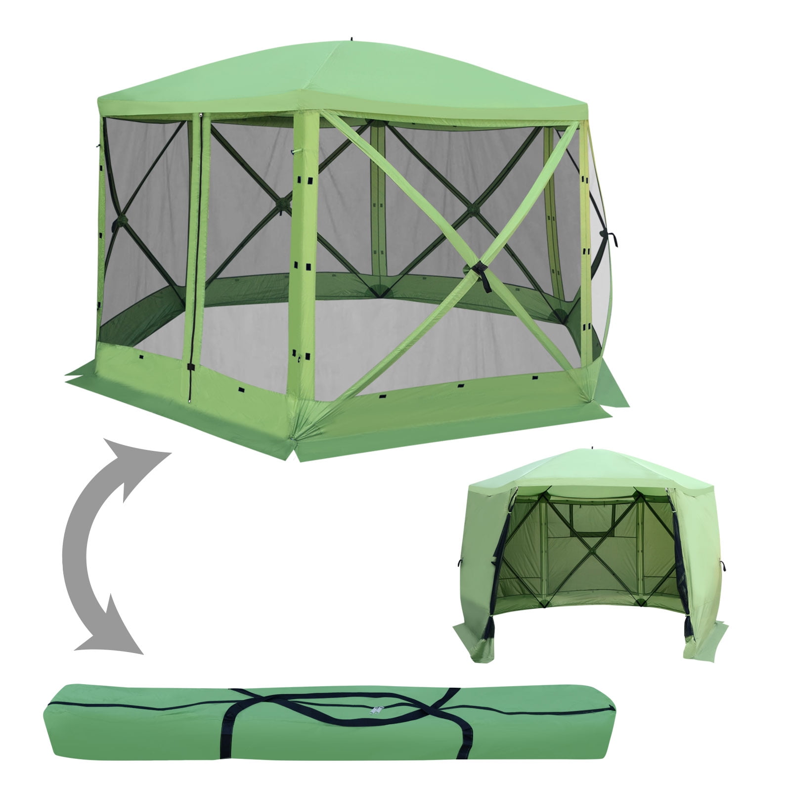 Strong Camel Deluxe Outdoor 6Sided Portable Gazebo with Wind Panel