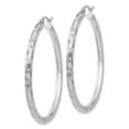 thumbnail image 2 of FB Jewels 14k White Gold Textured Hoop Earrings, 2 of 4